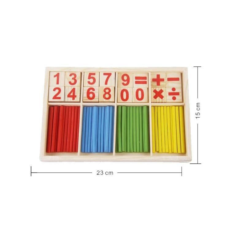 Đồ chơi bảng tính toán học gỗ - bảng tính que cho bé tập học toán học