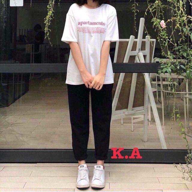 Quần kaki nữ suông sắn ống + Tặng 1 đôi tất nữ dễ thương