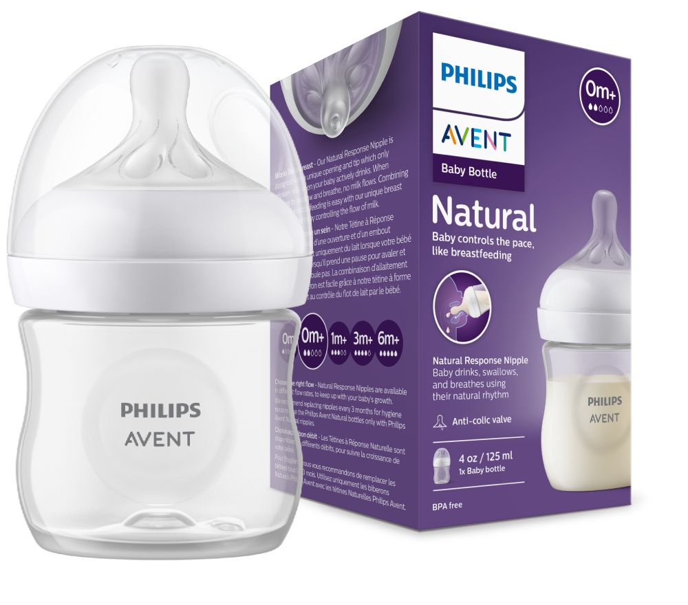 Philips Avent Bình sữa mô phỏng tự nhiên mới_dung tích 125ml cho bé từ 0 tháng SCY900.01 SCY900.02