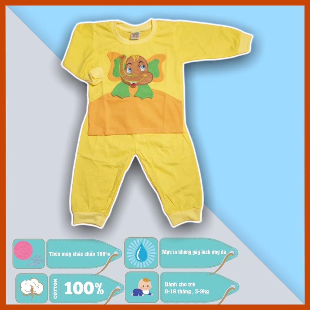 Set áo quần trẻ em sơ sinh thêu chú voi cute - 5 màu - dành cho trẻ 3 - 9kg - cotton 100%