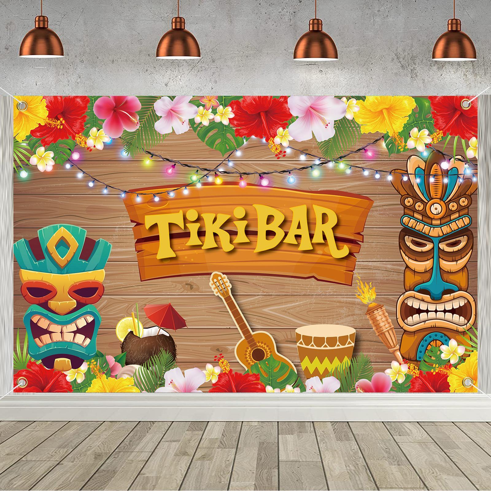 Soft Fabric Luau Backdrop Tiki Aloha Party Photography Background Tropical Banner Baby Shower Decor Photobooth Studio