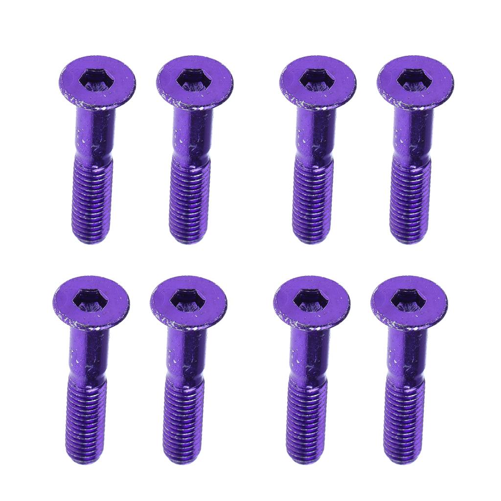 2x8pcs Replacement Skateboard Truck Hardware Set Longboard Screws Bolts Purple