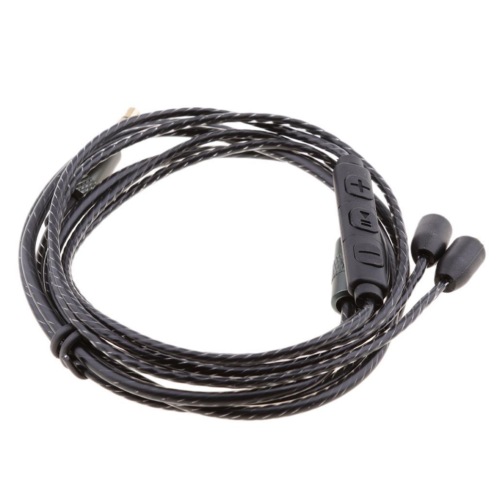 2Pieces Replacement Upgrade Audio Cable Cord with Mic for Shure SE215 SE315 SE425 SE535 UE900