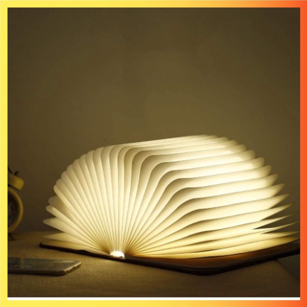 Đèn ngủ độc đáo hình cuốn tập dạng nan quạt Wooden Book Lamp