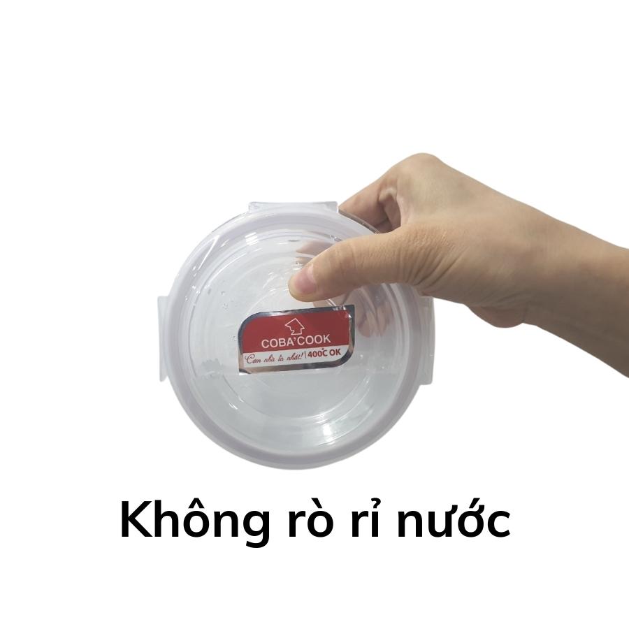 Bộ 3 hộp đựng cơm thủy tinh 400ml kèm túi DA simili giữ nhiệt XẢ KHO- CCR43LS-XA