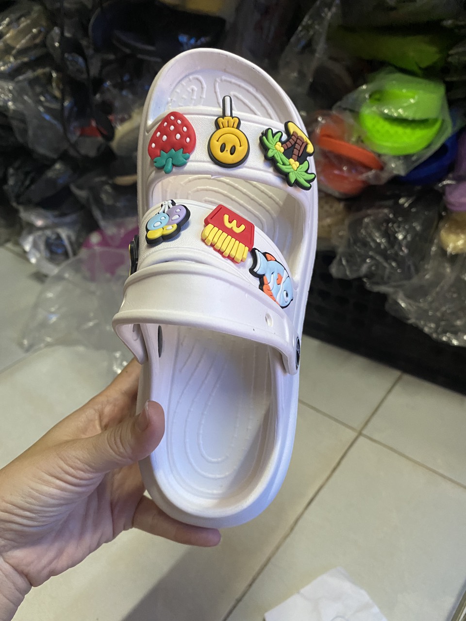 GIÀY SANDAL ĐẾ CAO 5CM SIÊU NHẸ 2 DÂY NỮ NHIỀU MÀU ĐẸP SIZE 36-40 KÈM STICKER ĐẸP