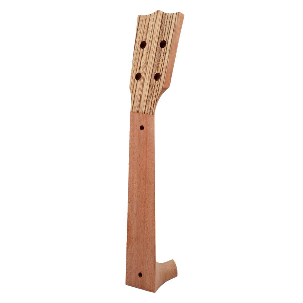 Unfinished Zebrawood Ukulele Neck Headstock Musical Instrument Parts