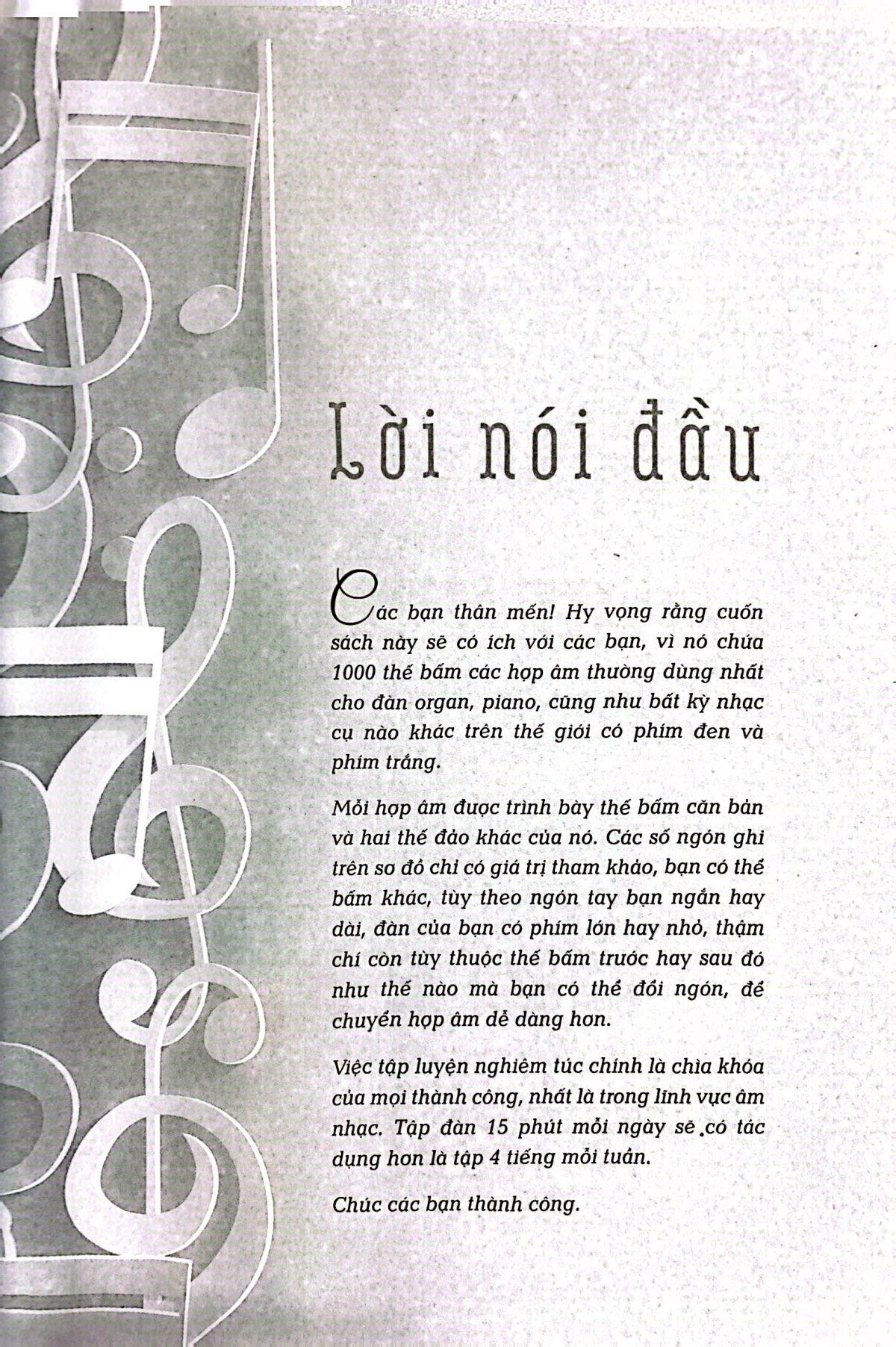 Sách - 1000 Hợp Âm Cho Đàn Organ Và Piano (Tái Bản 2024)