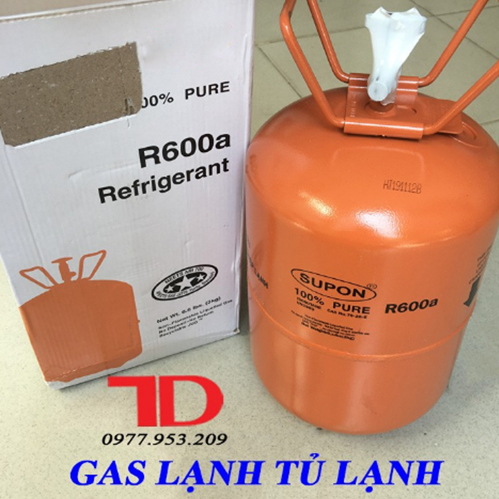Môi chất lạnh điều hòa R600a SUPON 3KG, Môi chất lạnh R600a