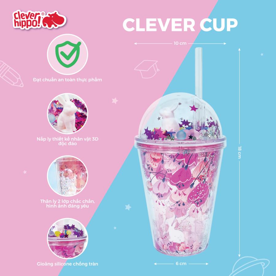 Ly Nhựa Clever Cup Fairy Forest Hồng  CLEVERHIPPO PCUP06/PINK