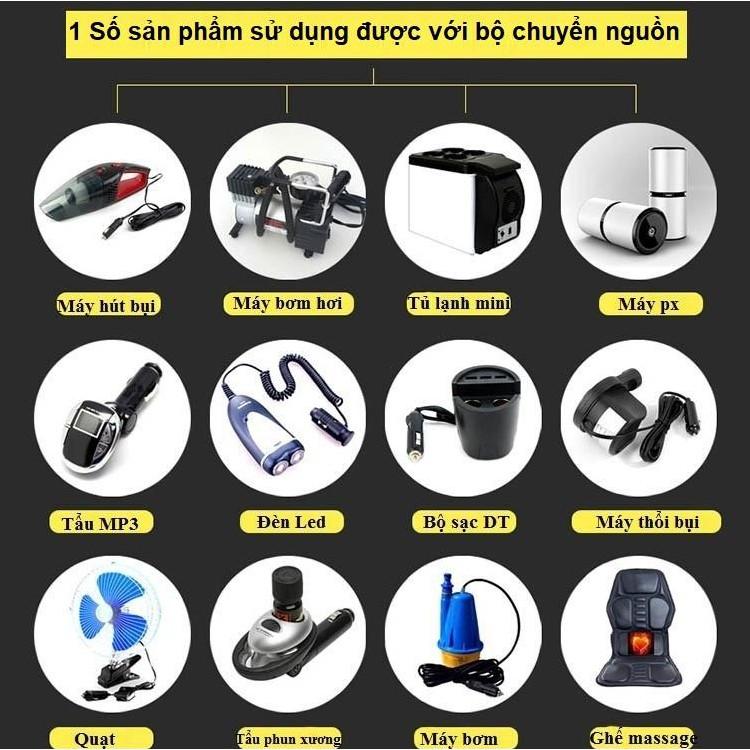 Bộ chuyển đổi nguồn từ 220V sang 12V-10A công suất 120W đầu ra dạng chân tẩu sạc mã BYM-128