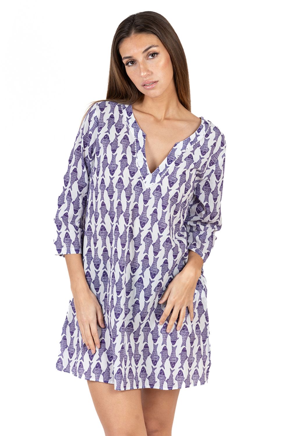 Đầm Xẻ Tà Thêu Cotton Isla Bonita