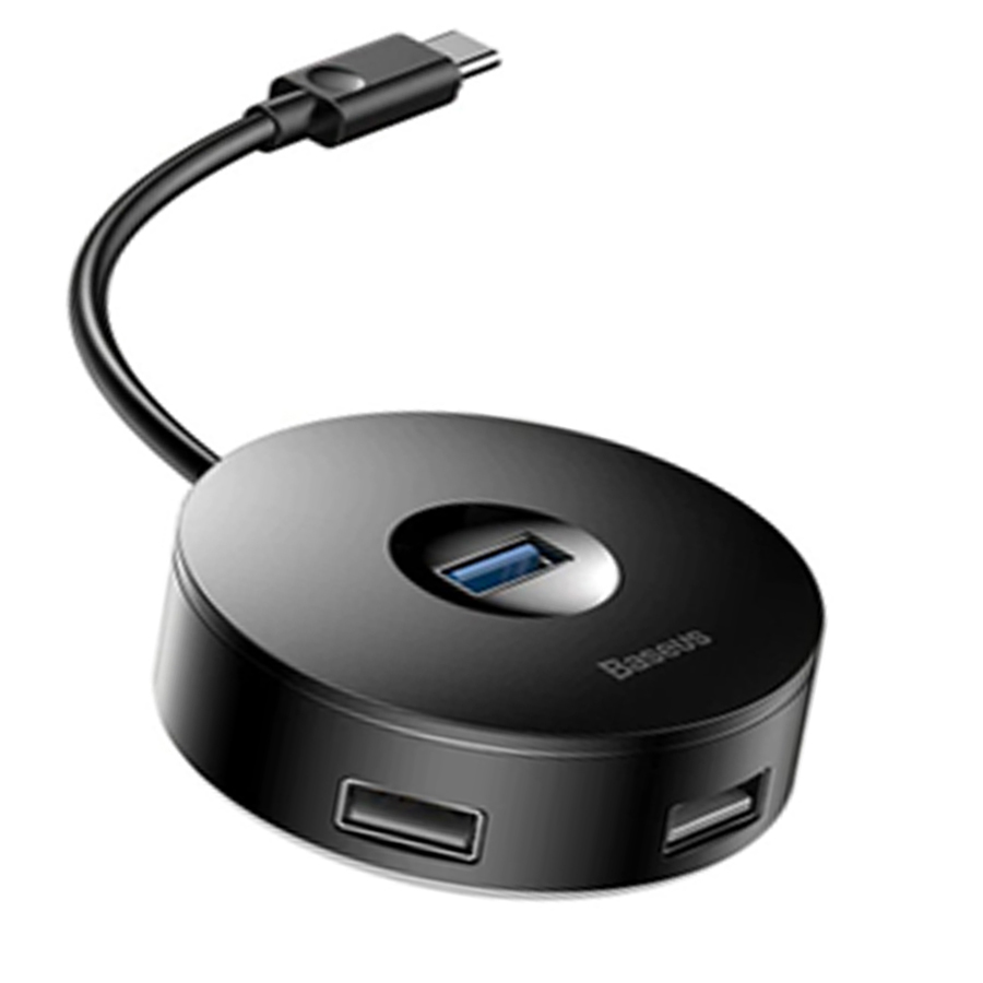 Hub chuyển cổng Type C to USB 3.0 có hỗ trợ ổ đĩa/ Hub cho Samsung/Oppo/Xiaomi- Hub Baseus Round Box 4 in 1- Hàng Chính Hãng