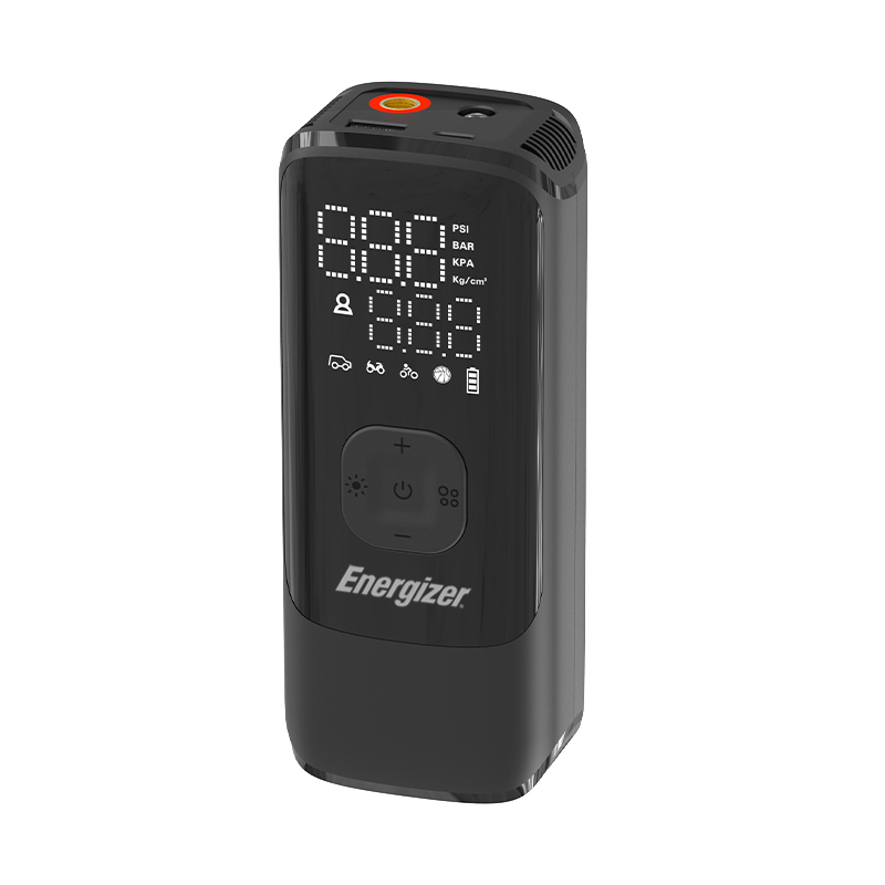 Bơm hơi di động cầm tay kiêm pin sạc dự phòng Energizer, bơm lốp xe ôtô/xe máy/xe đạp, banh/bóng, phao - Hàng chính hãng