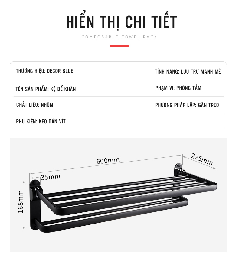 Giá Treo Khăn Nhà Tắm Cao Cấp Phong Cách Bắc Âu