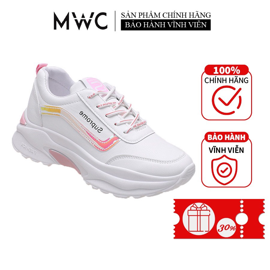 Giày Thể Thao Nữ MWC Sneaker Da Đế Cao Phối Màu Trẻ Trung Năng Động NUTT- 0665
