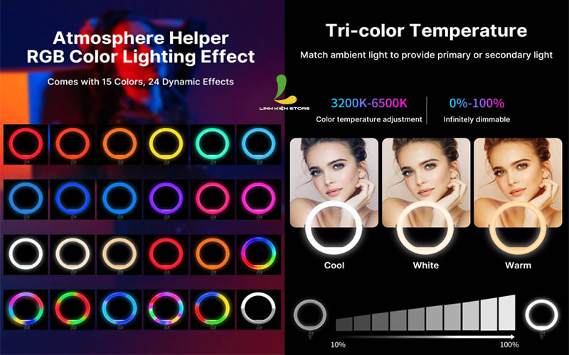 Đèn Livestream ULANZI VIJIM K15 - Đèn chiếu sáng hiệu ứng LED RGB nhiều màu - Hàng nhập khẩu