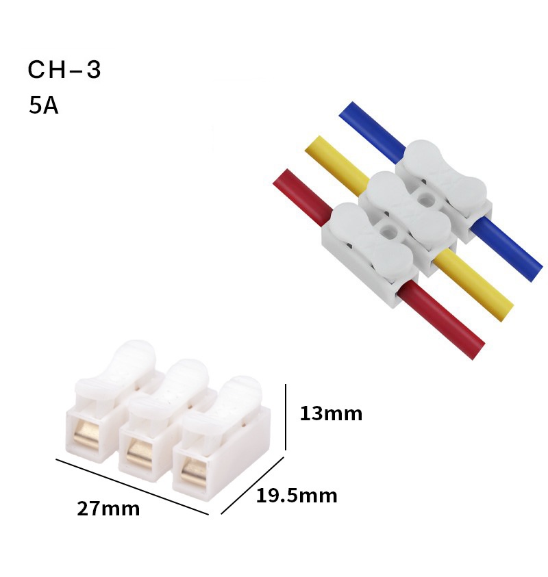 Cút nối dây điện, kẹp nối nhanh dây đôi CH-2, 3 dây CH-3