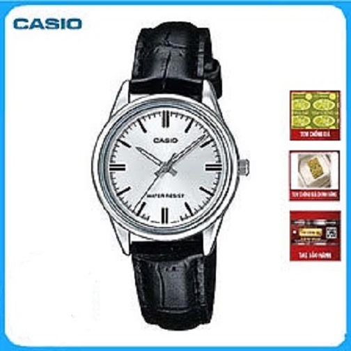 Đồng Hồ Nữ Dây Da Casio LTP-V005L-7AUDF  - Đen