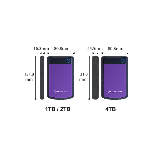 Ổ cứng di động HDD 1TB/2TB/4TB Transcend StoreJet 2.5″ H3 – Hàng Chính Hãng