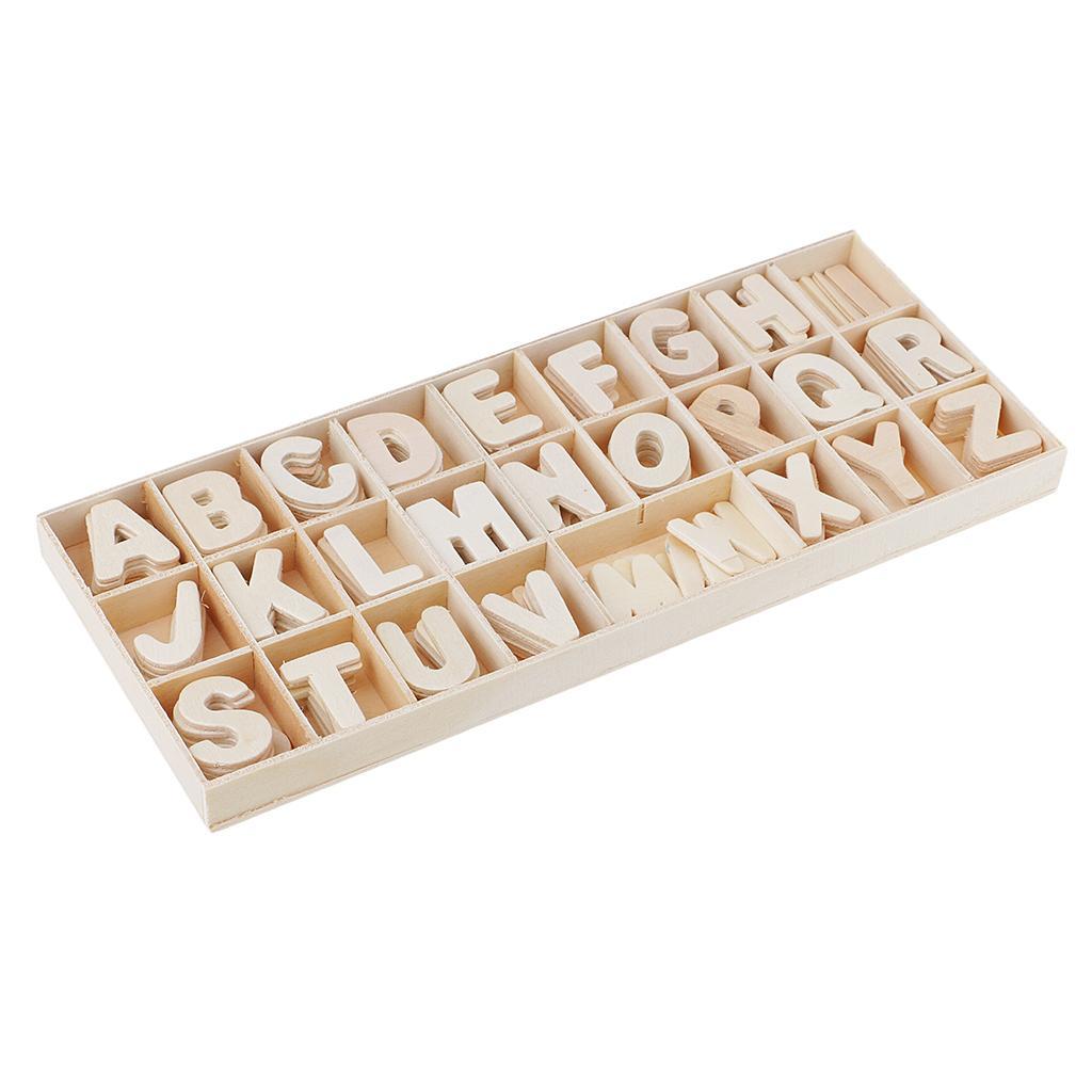 312x Unpainted Wooden Number Alphabet Letter Wood Craft Shapes Embellishment