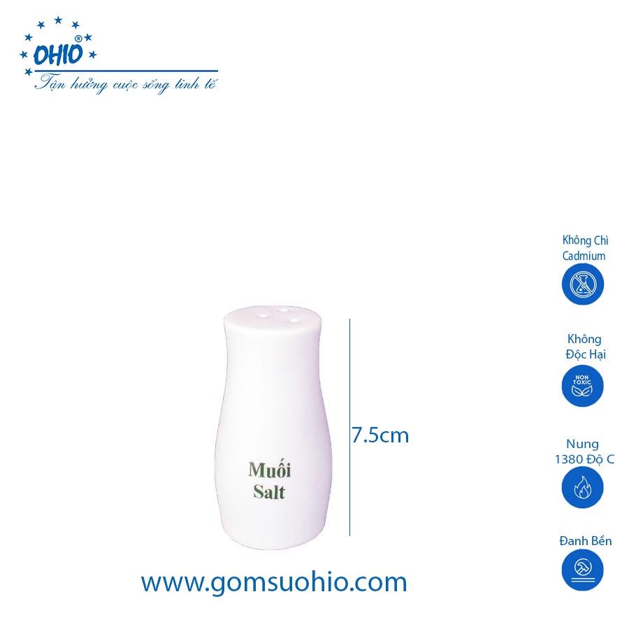 Lọ Rắt Muối Sứ Trắng OHIO