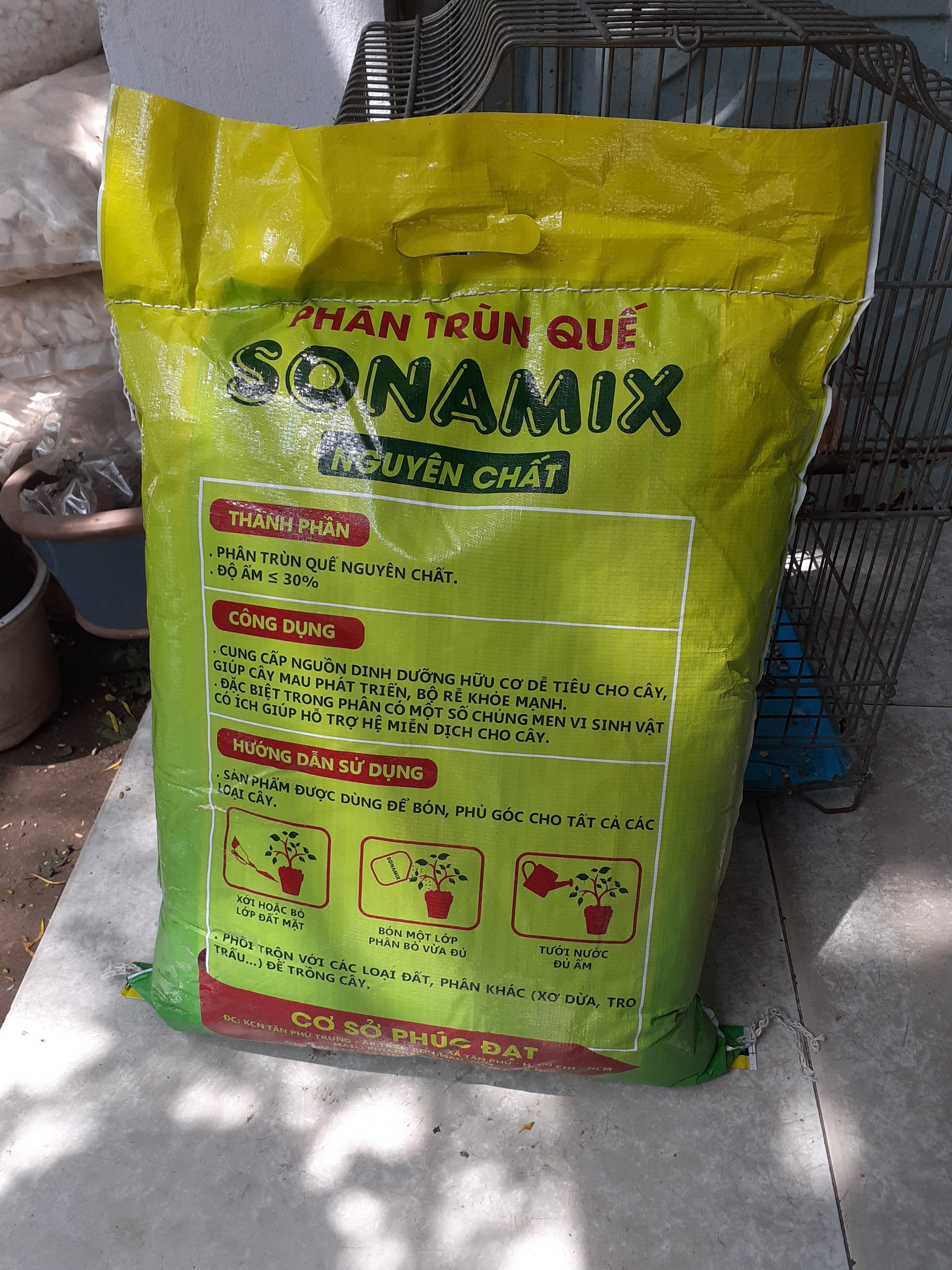 Bao 10 ký Phân Trùn Quế Nguyên Chất SoNaMix.