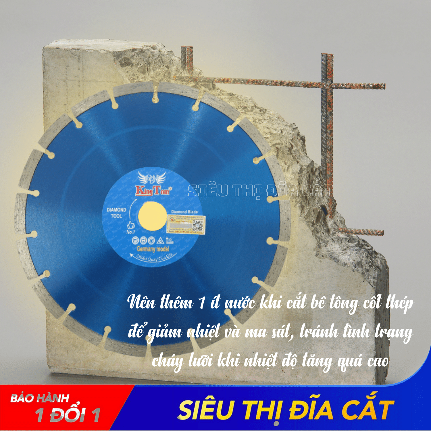 Lưỡi Cắt Gạch 250mm KingTom Khô - Chuyên Bê Tông Cốt Thép, Giá Siêu Tốt
