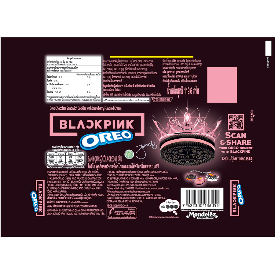 [Limited Edition] Combo 3 thanh Bánh quy OREO BLACKPINK Black version 3x119.6g