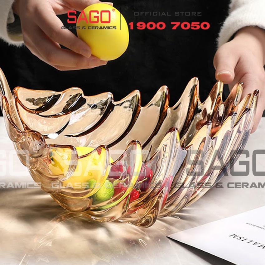 Tô Thủy Tinh Trái Cây Màu Hình Chiếc Lá Cao Cấp | Tùy Chọn Màu Sắc và Size