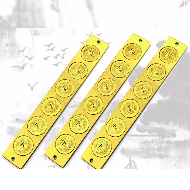 Thước Lục đế xu Đồng Vàng dài 20cmphong thuỷ