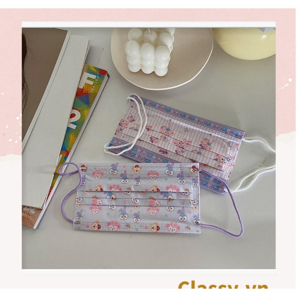 01 cái Khẩu trang in hình Classy dễ thương với ba lớp kháng khuẩn, dây đeo chắc chắn, ôm khít gương mặt PK1019