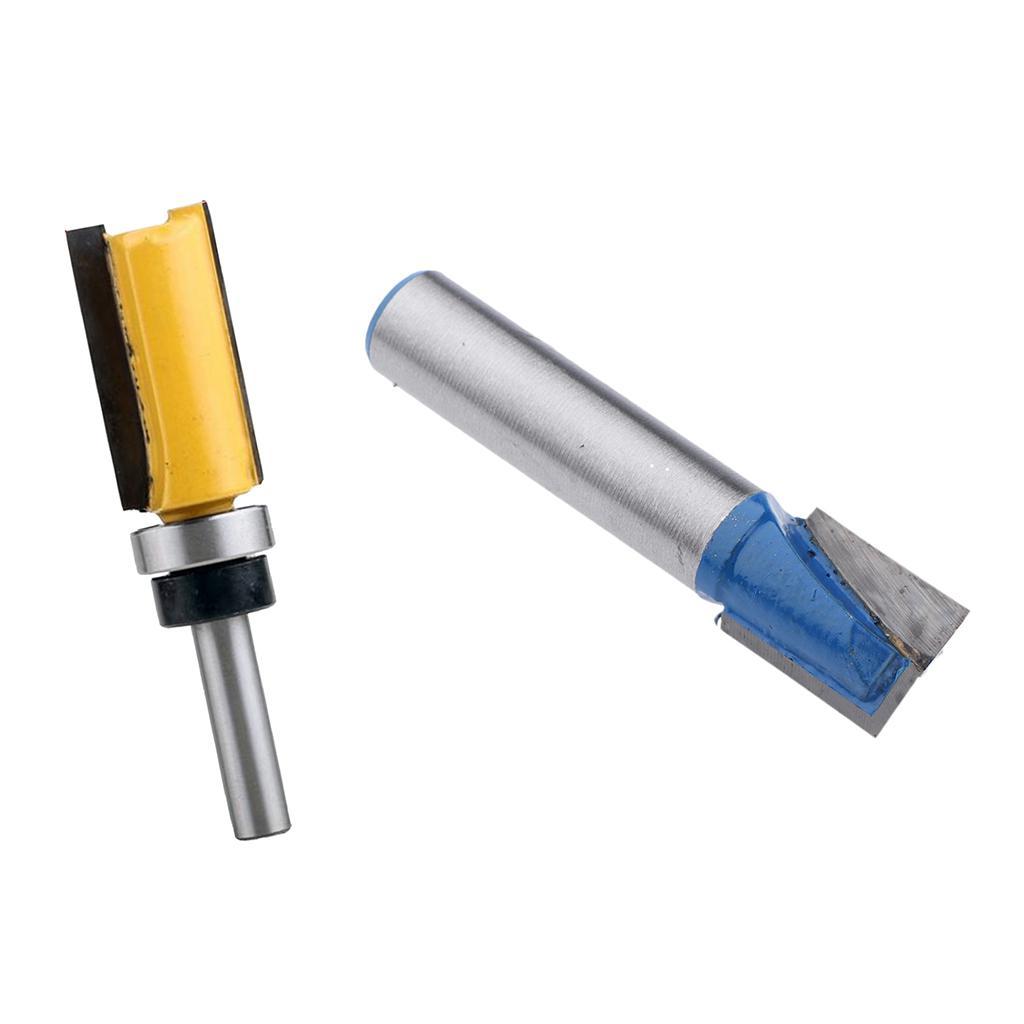 2pcs 8mm Shank CNC Router Bit Tungsten Carbide 1/4" Flush Trim Router