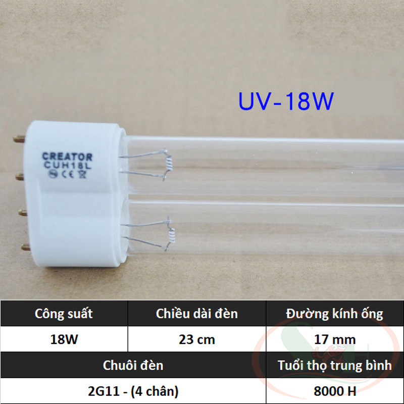 Bóng đèn UV thay thế 5W, 9W, 11W, 18W, 36W, 55W bộ uv bể cá tép