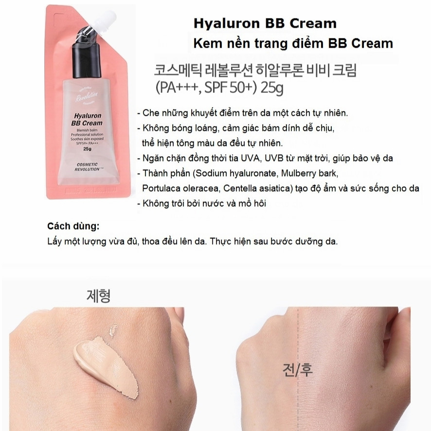 Kem trang điểm Cosmetic Revolution Hyaluron BB Cream - 25g