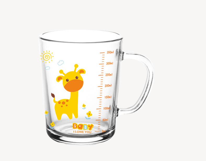 Cốc, Ly chịu nhiệt thủy tinh chia vạch có nắp tránh đổ nước kèm ống hút GD350-Lyconap