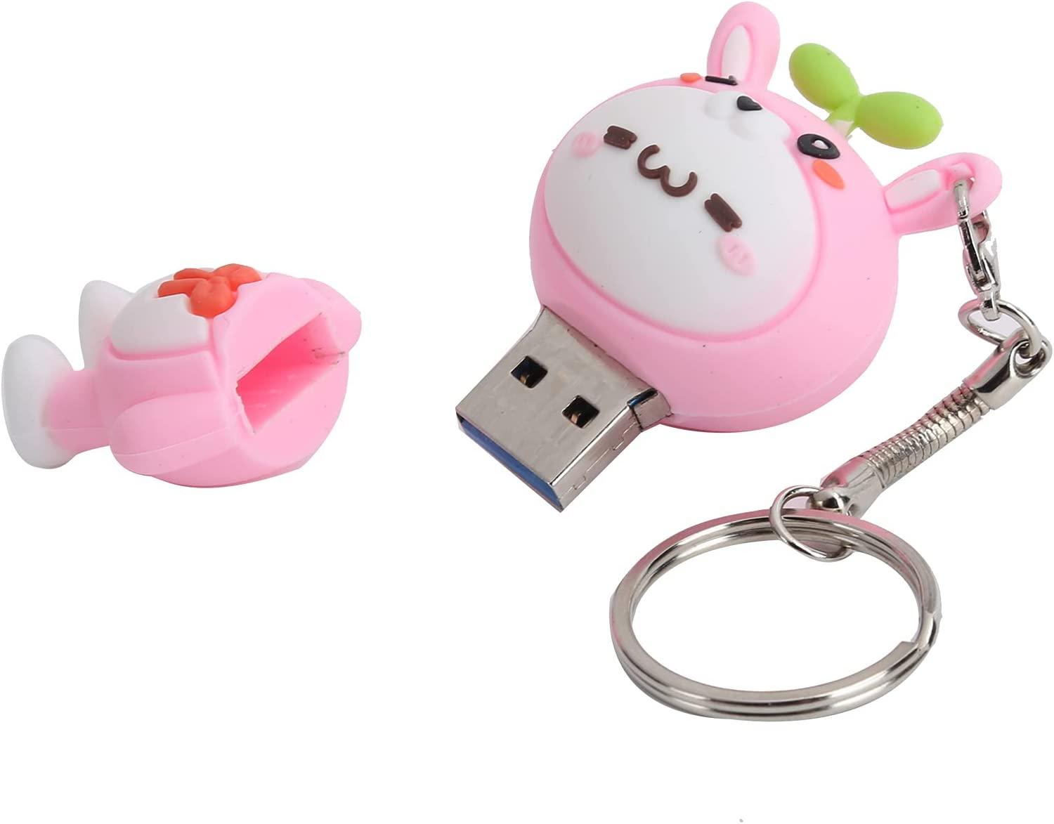 Đĩa thỏ U hoạt hình dễ thương, Đĩa nhớ USB Bộ chuyển đổi loại C tốc độ cao