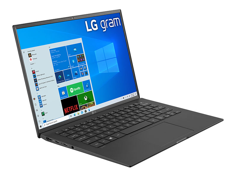 Máy Tính Xách Tay Laptop LG Gram 14Z90P-G.AH75A5 Core i7-1165G7/ RAM 16GB 4266MHz/ M.2(2280) Dual SSD slots - NVME:  512GB/ Intel Iris Xe Graphics / 14.0"(30.2cm) WUXGA (1920*1200) IPS/ / BT 5.1/ Pin 72WHrs/ Obsidian Black/ Win 10/ 999g - Hàng Chính Hãng