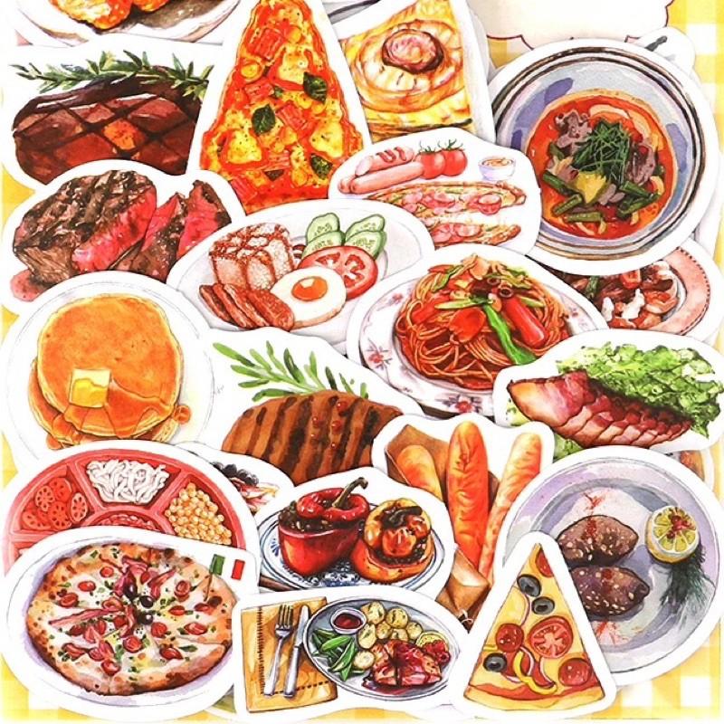 Set 100 stickers foodie dễ thương không trùng mẫu (có tách lẻ