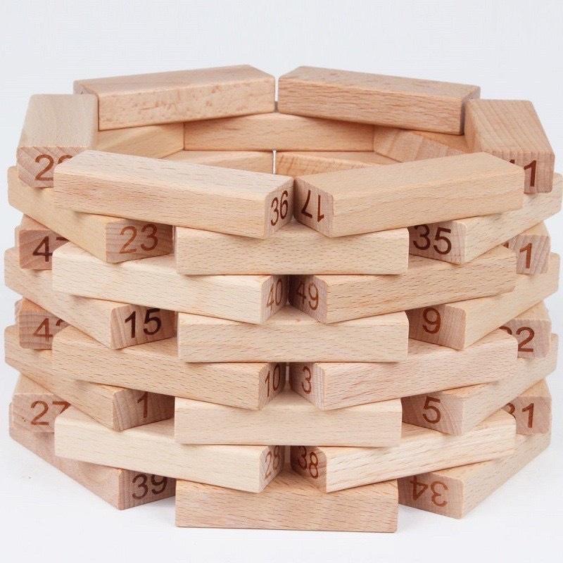 Đồ Chơi sáng tạo Rút Gỗ 54 Thanh Số Size Đại An Toàn Cho Bé
