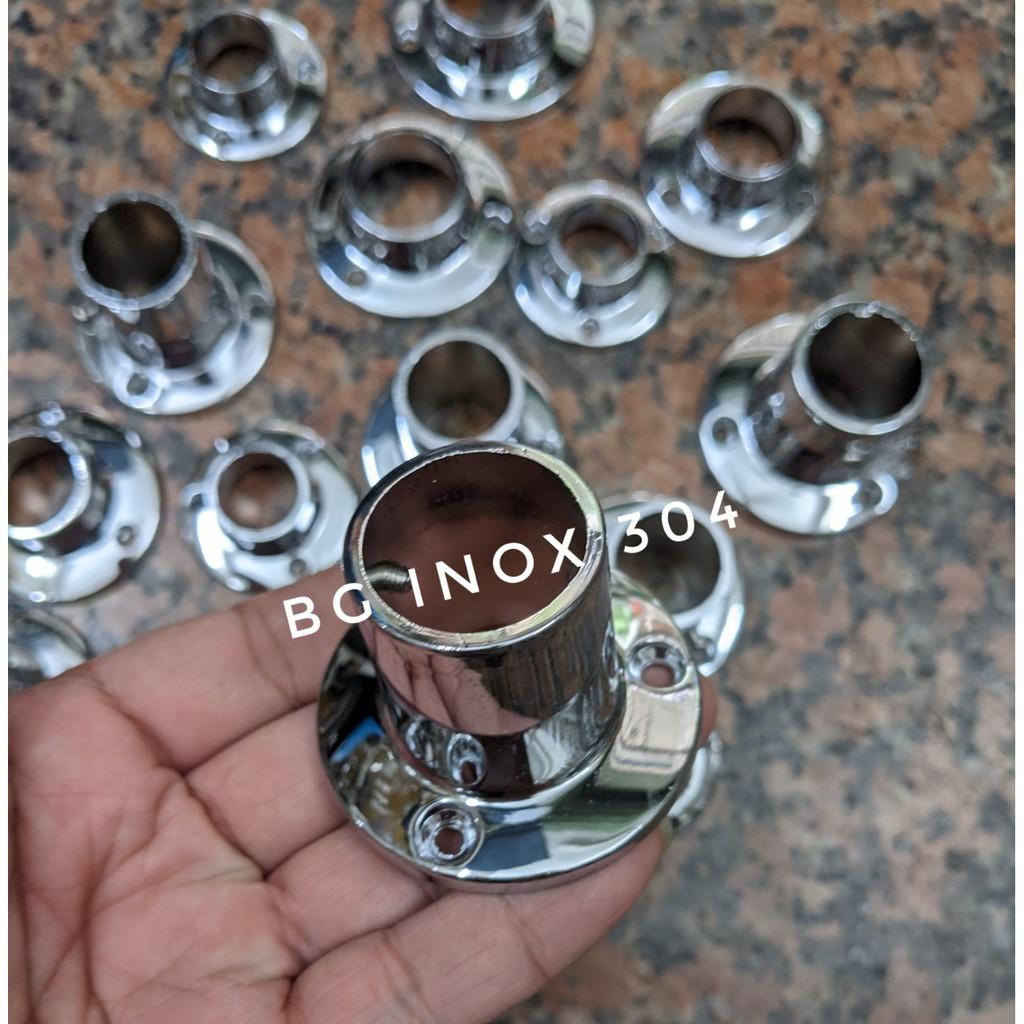 Chân đỡ ống Inox, bát đỡ ống Inox loại dày cao cấp nhất, bát đỡ thanh Inox lắp rèm