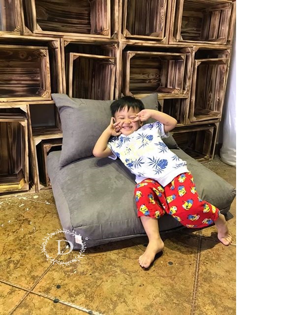 Ghế Sofa Lazy Siêu Tiện Ích 2 Trong Suede Vải Linen  Korea Hoa Lá