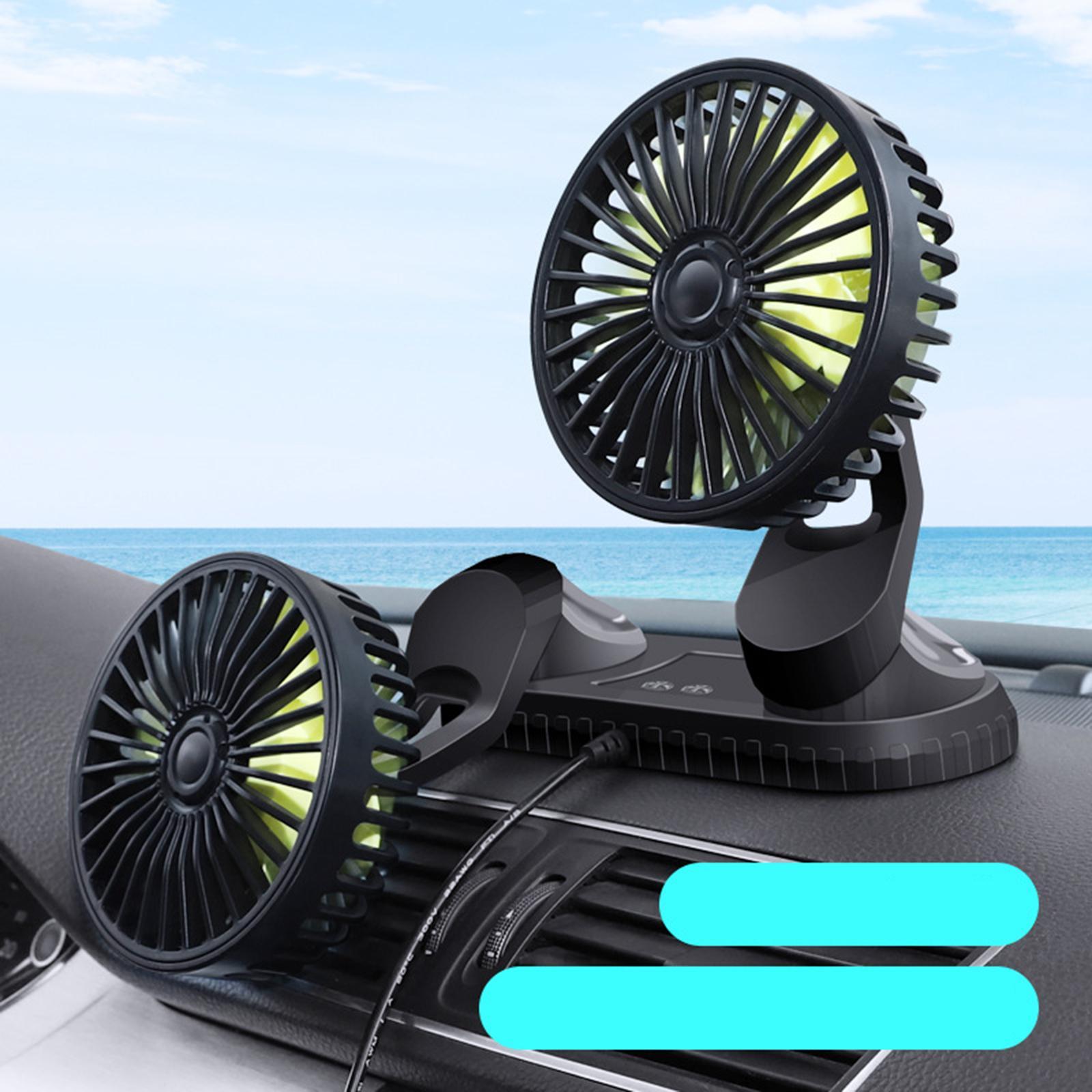 Electric Car Fans, Cooling Air Fan 3 Speeds Wind Micro USB Quiet Strong Portable Car Seat Fan Vehicle Cooling Fan for Car RV Boat Sedan