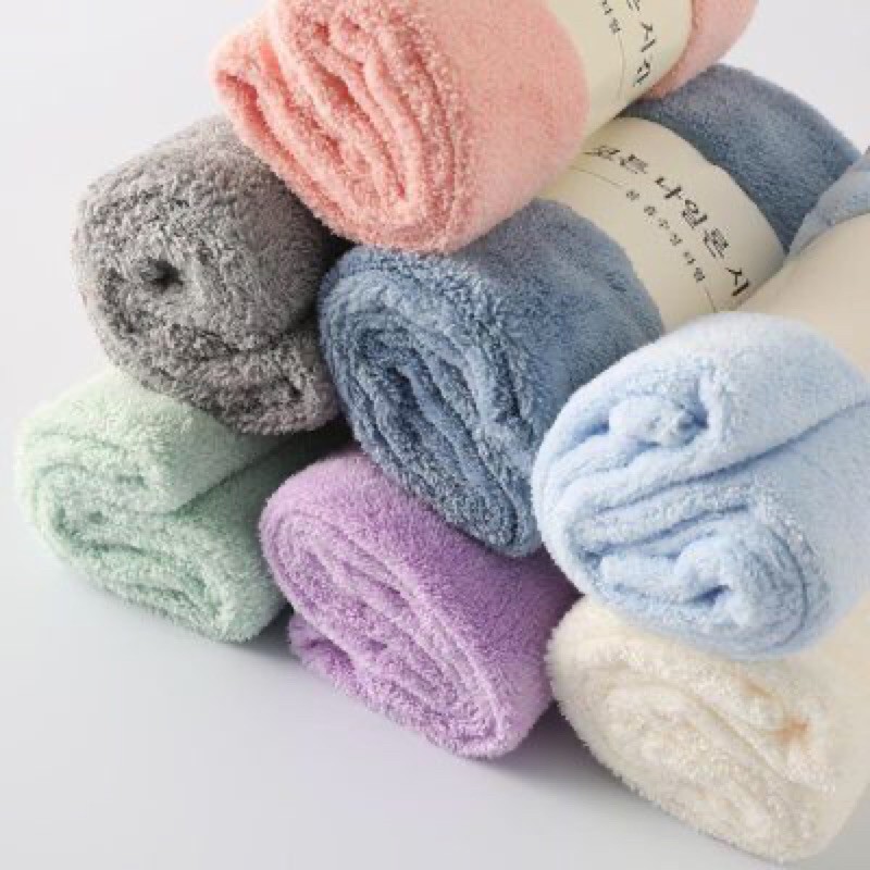 Combo 4 Khăn Mặt Lông Cừu Hàn Quốc Siêu Thấm Hút Cực Mịn - 30x50 cm - Trơn