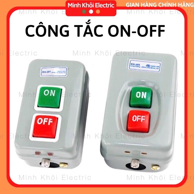 Công Tắc On Off Koino KH-201 và KH-305, công tắc điện ba pha on off, bấm dính 3 pha, hộp nút ấn giữ, nhấn giữ