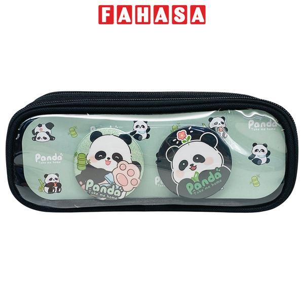 Bóp Viết Vải Kèm Huy Hiệu Panda - Yipin 17942 - Màu Đen