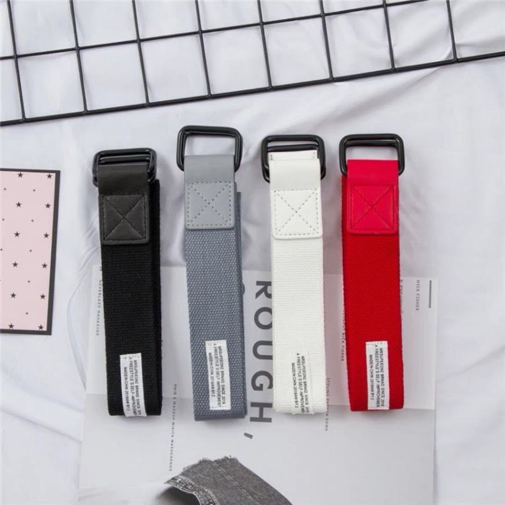 Dây thắt Lưng Vải Canvas Unisex, vải Dù Khóa Kim Loại Đen TL211