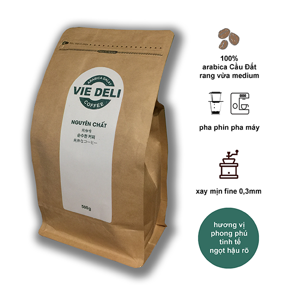 Cà phê bột Arabica Dalat Viedeli, túi 500g