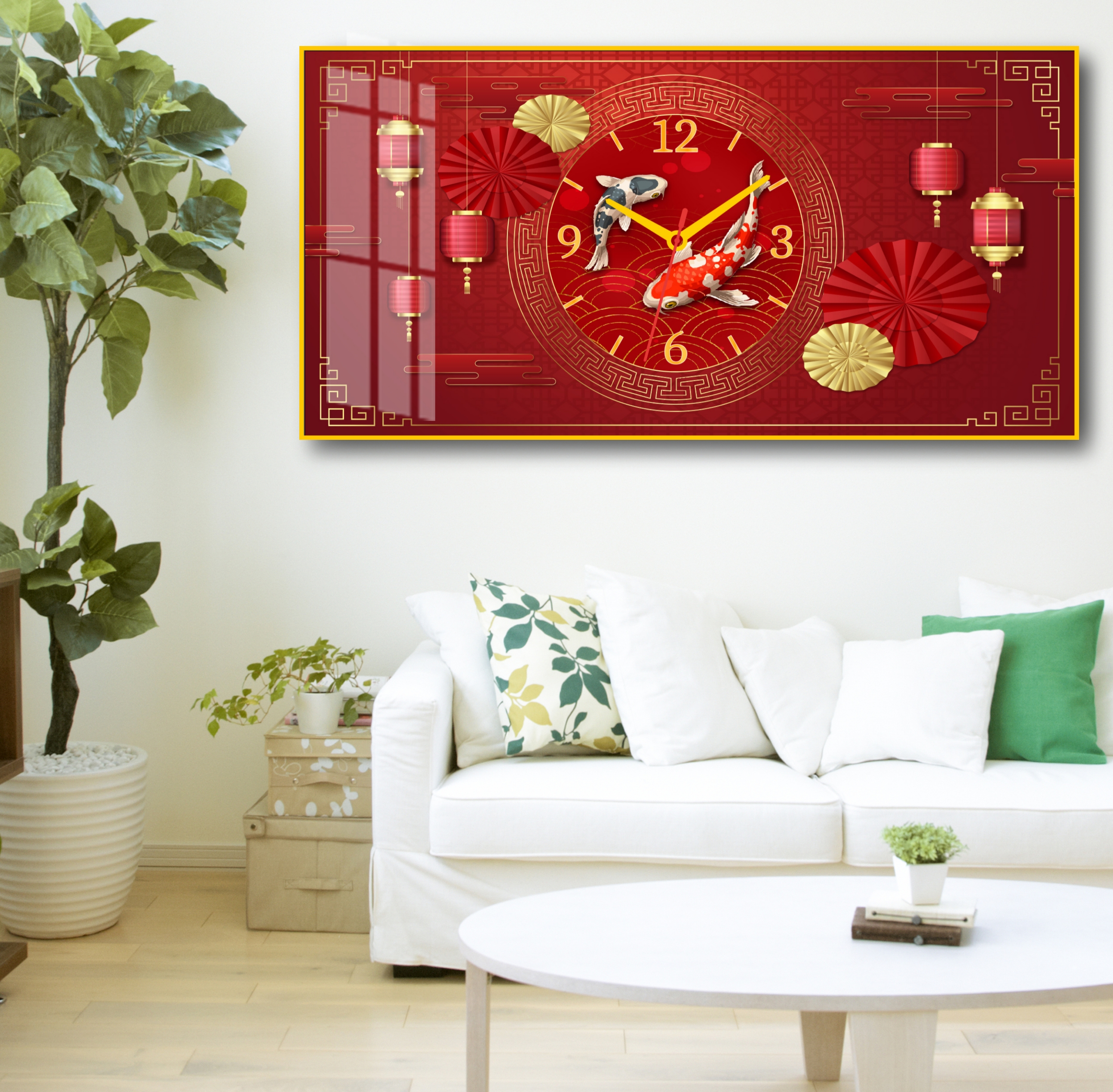 Đồng Hồ tranh Pha lê PVP, đồng hồ KT 30*60, 40*80, ĐỒNG HỒ PHA LÊ , ĐÔNG HỒ TREO TƯỜNG - NĂM MỚI