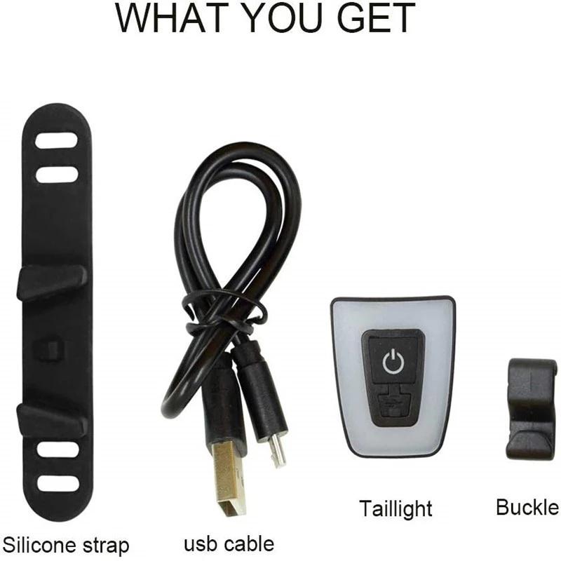 Đèn Led Gắn Đuôi Xe Đạp Có Thể Sạc Lại Bằng Cổng USB Chống Thấm Nước Tiện Dụng